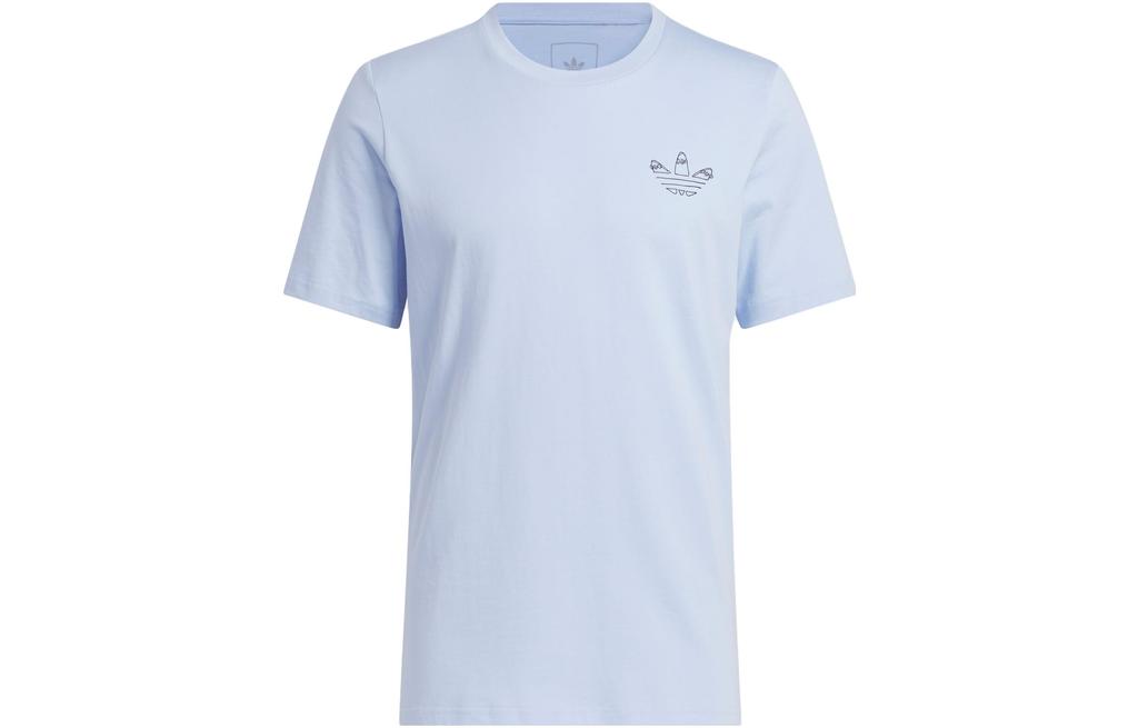 adidas Originals JONES SS TEE T Shirts Men's Light Blue Crew Neck Moderate Straight Fit HS3014