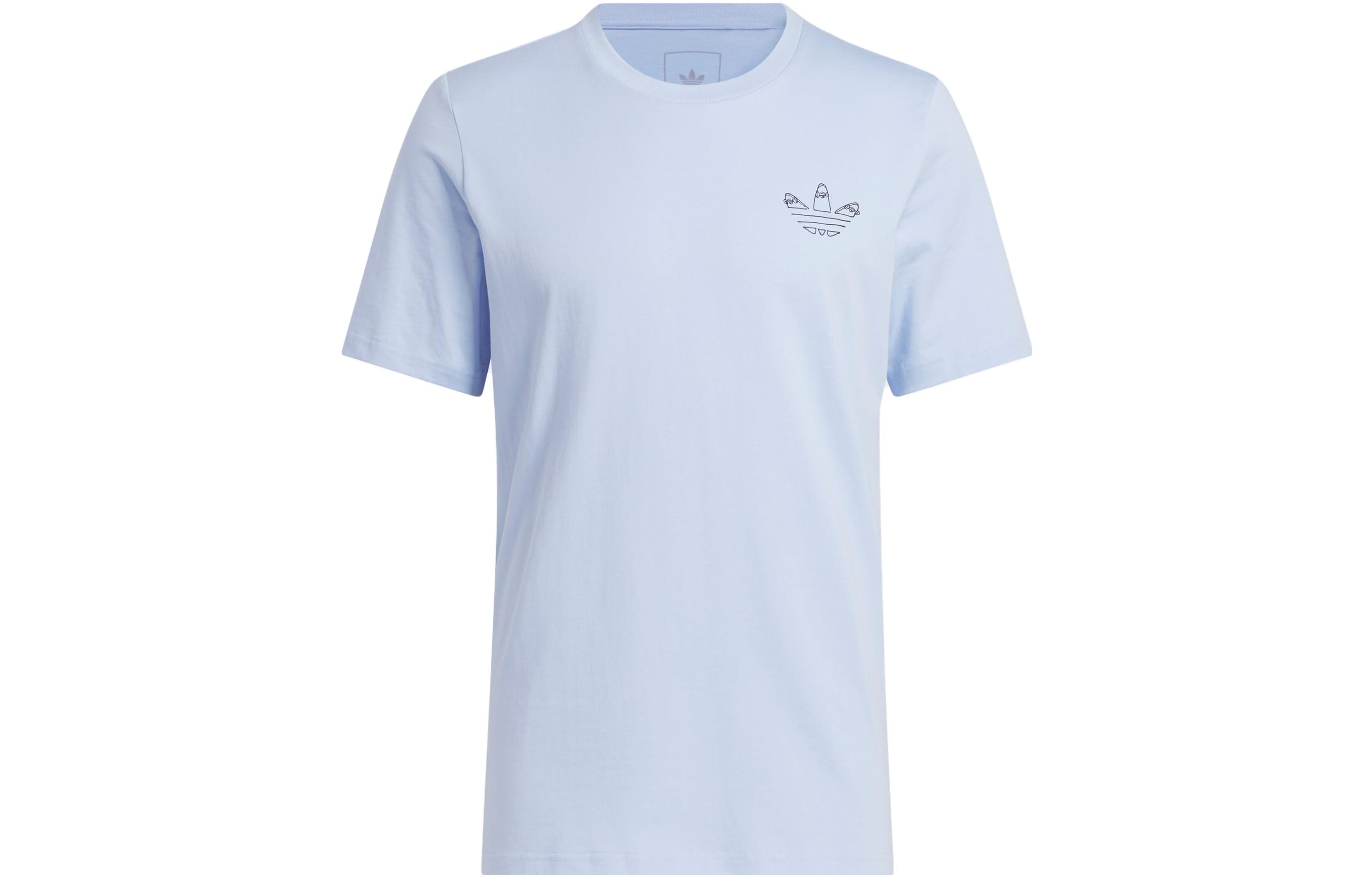 

Adidas Originals JONES SS TEE T Shirts Men s Light Blue Crew Neck Moderate Straight Fit HS3014 S