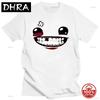 100% Baumwolle Rundhals Individuell Bedrucktes T-Shirt Unisex T-Shirt Super Meat Boy Super Meat Boy Unisex Weiches T-Shirt Schweres Mode Rundhals