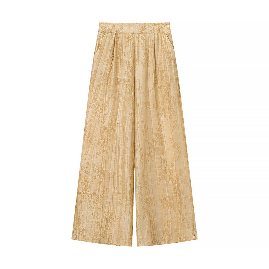 Europäisches & Amerikanisches Damen Jacquard Lockeres Hemd und Lässige Hose Zweiteiliges Set