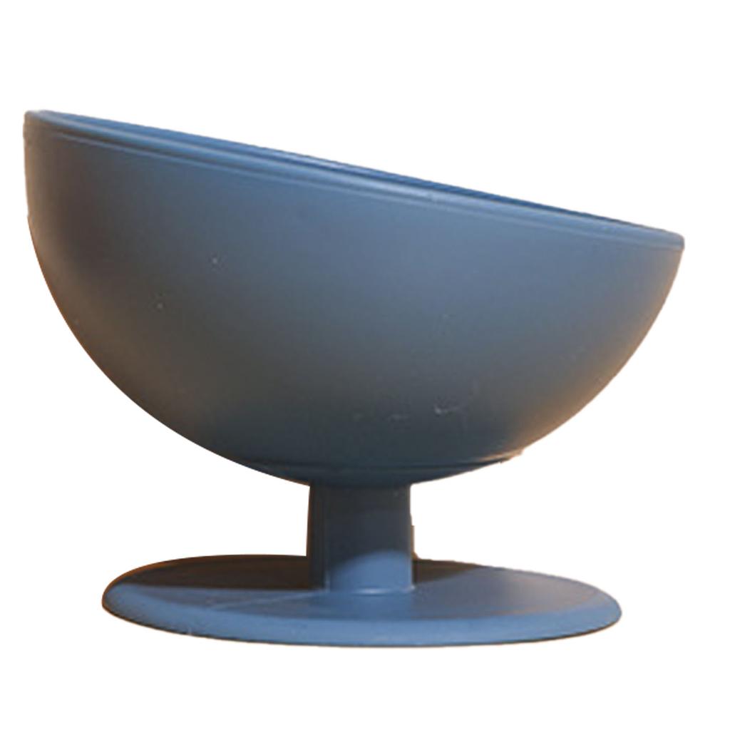 Pet Bowl Tilted Large Capacity Neck Protection Anti Overturning Kitty Bowl for Food Water Dog Cat Blue