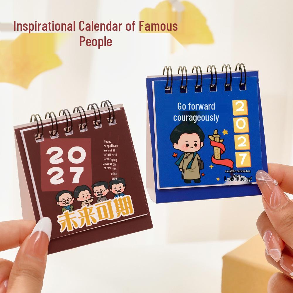 2027 Cute Mini Cartoon Celebrity Desk Calendar: Inspirational Desktop Ornament & Check-in Planner