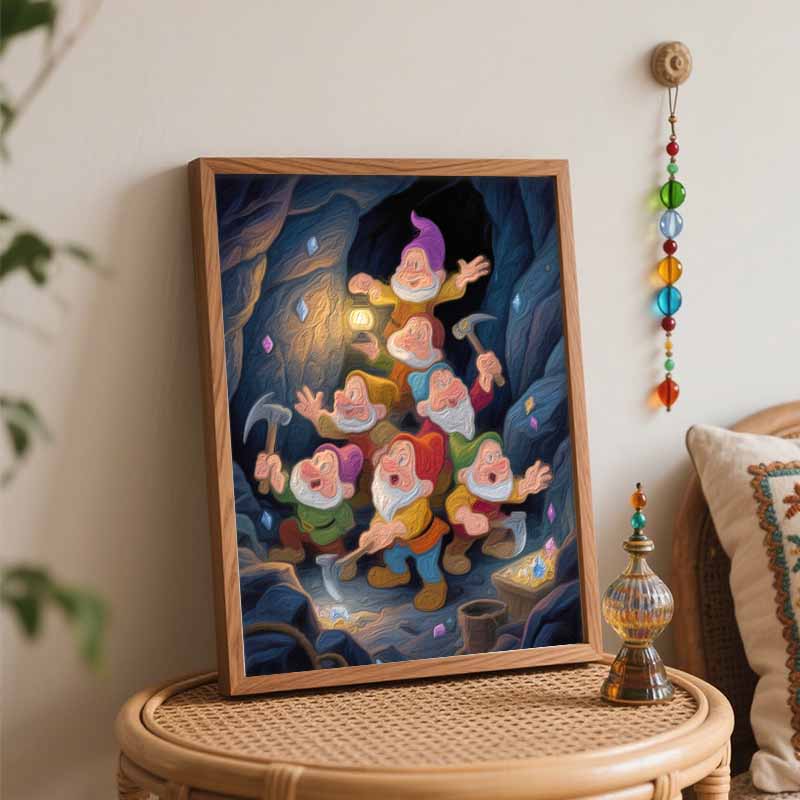 Disney Seven Dwarfs Oil Painting Hand Painting Art Kit Coloring Painting Handmade Diy Home Decoration Gift