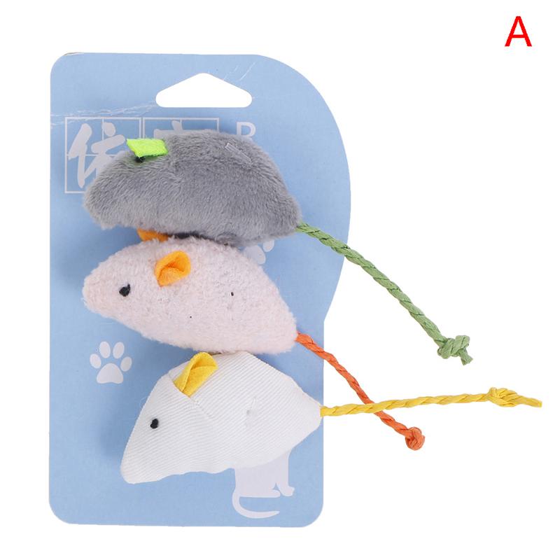 Cat Toy Imitation Plush Mouse 3 Pack Containing Cat Mint To Amuse Cat