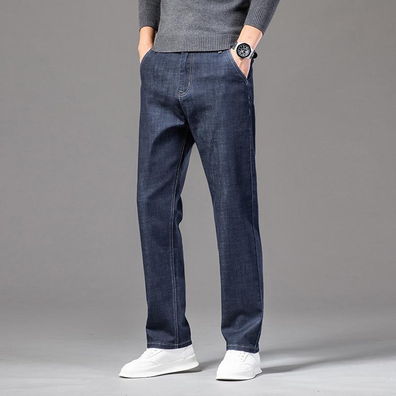 

Летние мужские джинсы из ледяного шелка, тонкие, девятиточечные, свободного прямого кроя, с широкими штанинами, большого размера, 9 точек 42