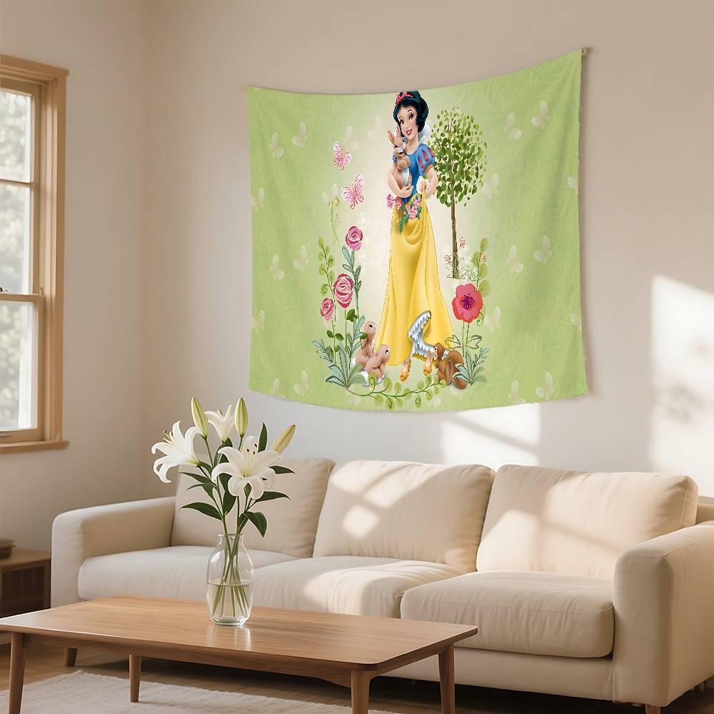 Classic Anime SsnowWhiteS Cute Tapestry Wall Hanging Tapestry Art Deco Blanket Curtain Hanging At Home Bedroom Living Room