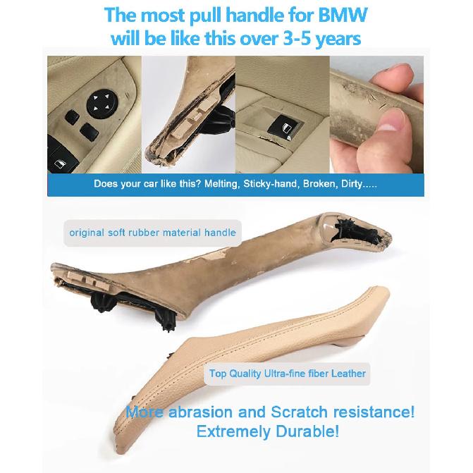 LHD 7-teiliger Türinnenarmlehnen-Zuggriff mit Lederaußenbezug für BMW 5er F10 F11 F18 520 523 525 528 530 535