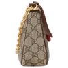 Gucci Borsa a Spalla GG Marmont in Tela con Ciondolo Fragola, Beige Marrone Pelle, Striscia Web, per lo Shopping Quotidiano 735132-FABLE-9442