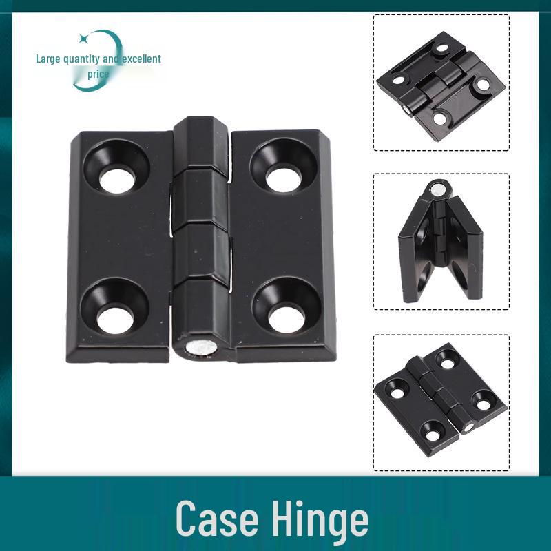 Black Zinc Alloy Heavy Duty Industrial Hinge, Aluminum Profile for Electrical Cabinet - 40mm Long