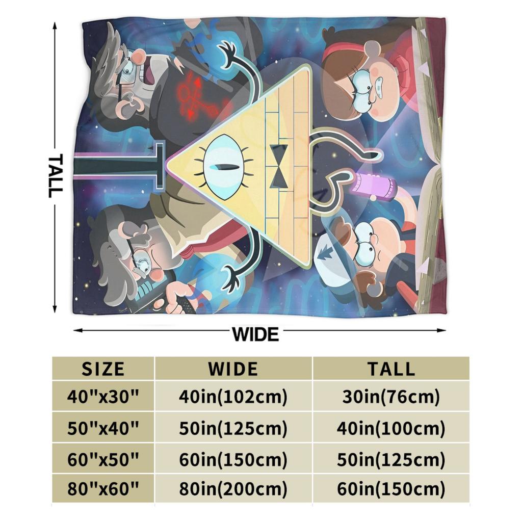 Coperte di Flanella di Gravity Falls Bill Cipher Avventura Mistero Commedia Coperte Plaid Animate per Casa Hotel Divano Copriletto