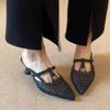 Fashion Summer Women Cover Toe Mules Slippers Fashion Shallow Slip On Slide Shoes Ladies Dress Street Style Footwear