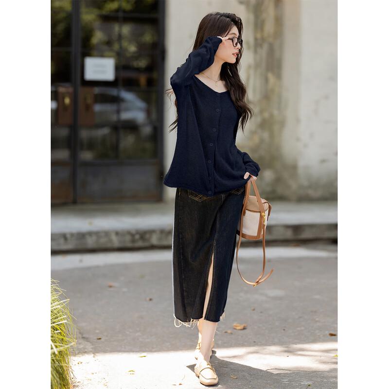 Moka Na Women's Fashion Long-Sleeve Knit Sweater