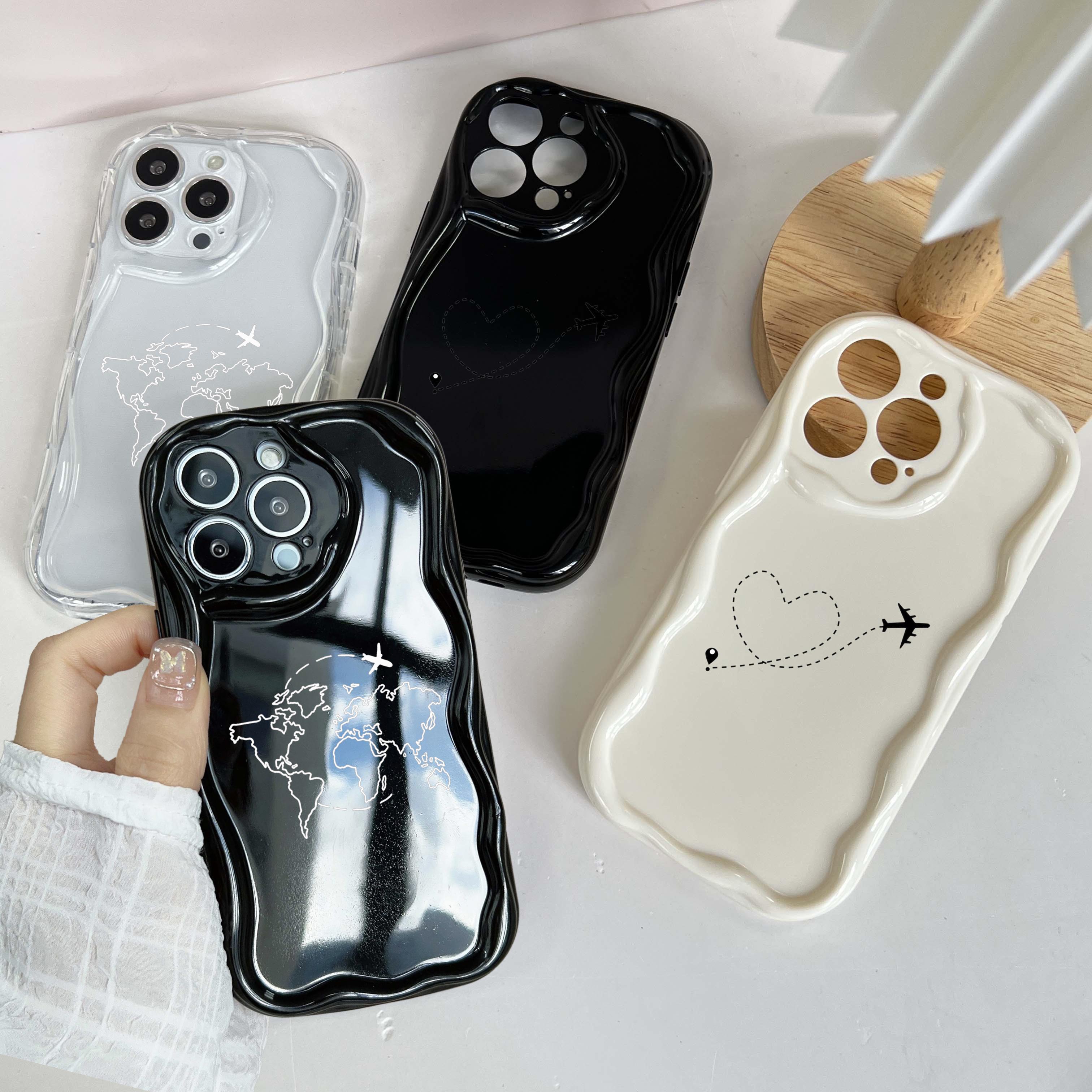 

N67 Aircraft trajectory art Мягкие волнистые чехлы для телефонов Samsung A54 A34 A14 S23 S24 Ultra Xiaomi Redmi Note 13 Realme Infinix Защитный чехол-бампер