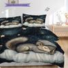 Squirrel Pattern Bedding Quilt Set Quilt Cover Pillowcase Home Decoration Birthday Gift (1 * Duvet Cover + 2 * Pillowcase, Without Core)