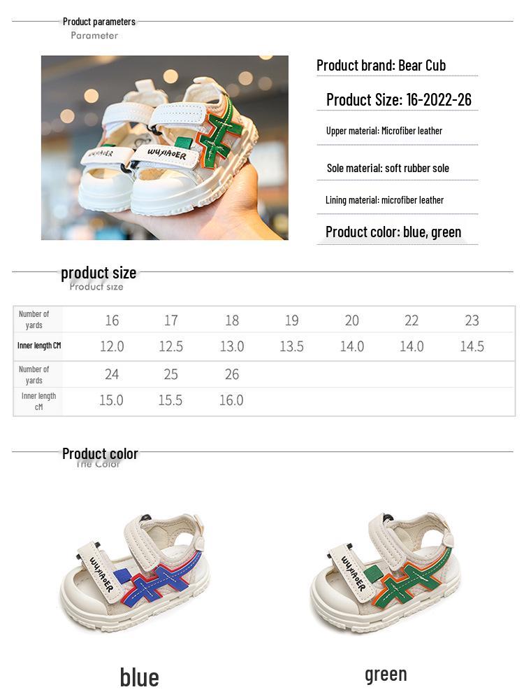 Children's Non-Slip Breathable Summer Sandals with Soft Bottom and Velcro Closure for Toddlers