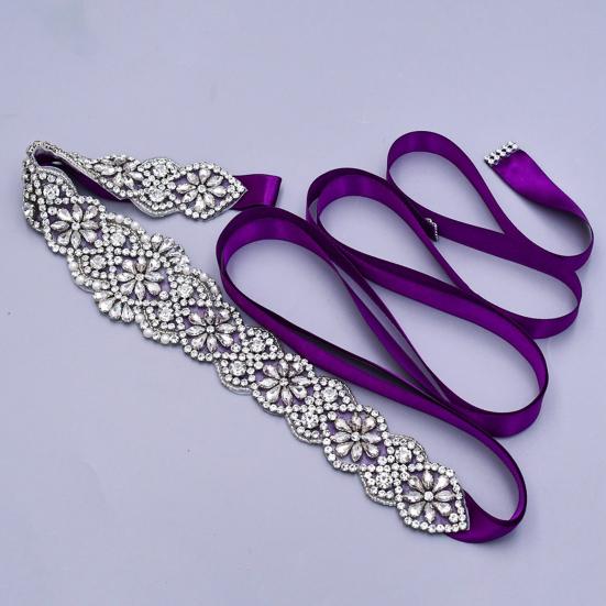 Bridal Belt Shining Rhinestone Handmade Bead Tear Resistant Bridal Sash for Wedding