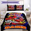 3pcs Custom Name Racing Bedding Set Duvet Cover Closure Includes 1 Duvet Cover & 2 Pillowcases, Soft and Comfortable for All Seasons.
