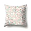 Polyester Pillow Case Nordic Ins Style Marble Geometric Printed Peach Leather Velvet Living Room Sofa Pillow Case