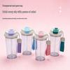Premium Portable Double-Drink Straw Cup: Outdoor-Ready Plastic Bottle
