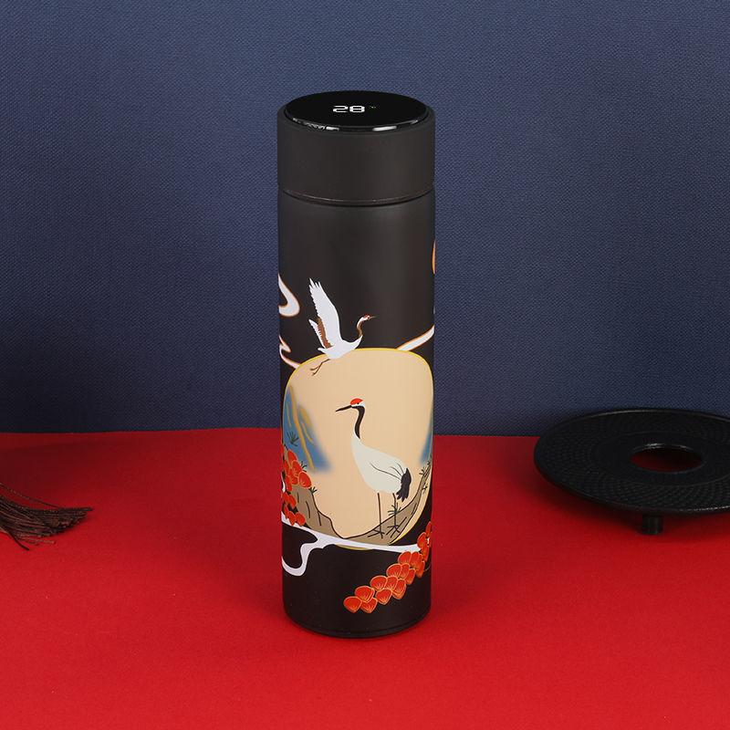 Chinese Style Smart Vacuum Flask Stainless Steel Male and Female Tea Separation Portable Tea Cup Vacuum Flask