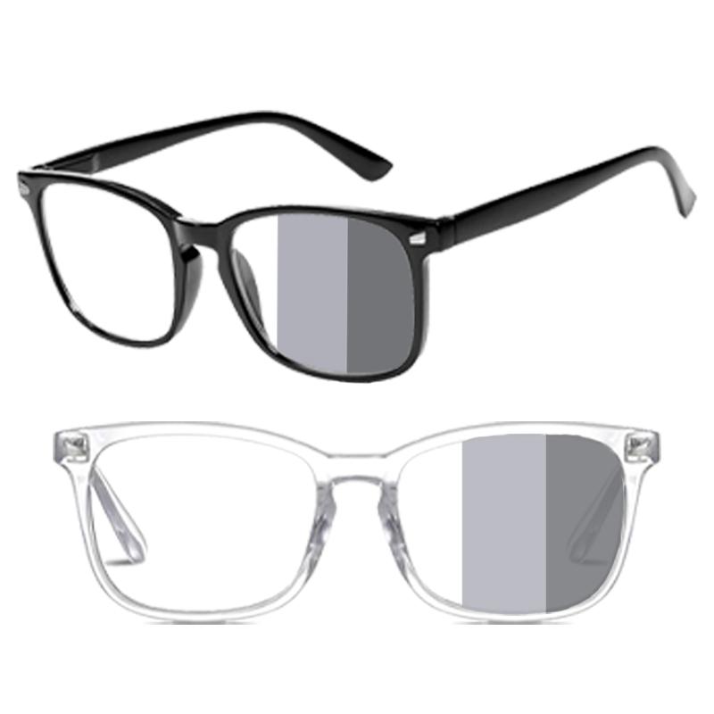 

2pcs Photochromic Reading Glasses Anti-blue Light Far Sight Glasses Men Women Square- Frame Presbyopia Glasses +1.0+3.0 2.5
