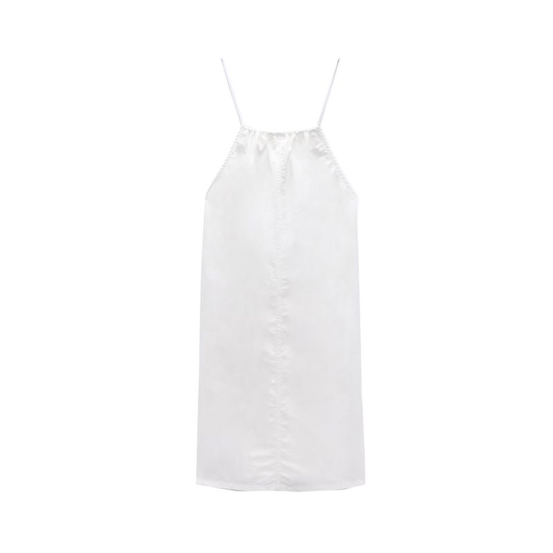 

Модное Дизайнерское Повседневное Белое Нейлоновое Пляжное Платье с Открытой Спиной White L