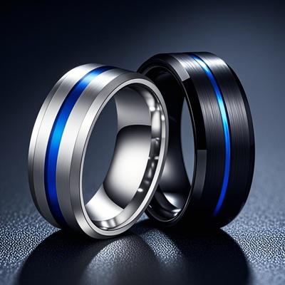 Anel Masculino de Aço Titânio da Moda - Joias Transfronteiriças de Aço Inoxidável com Acabamento de Alto Nível