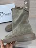 Korean version of thick-soled Martin boots for women 2025 autumn new British style small man height increase short boots versatile Martin boots for w