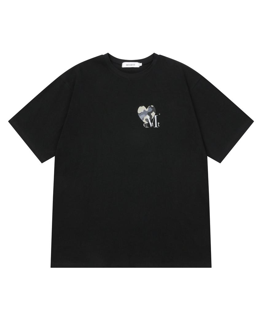 MUCENT Camo Heart Small Logo Short Sleeve T-Shirt Unisex (2 Colors)