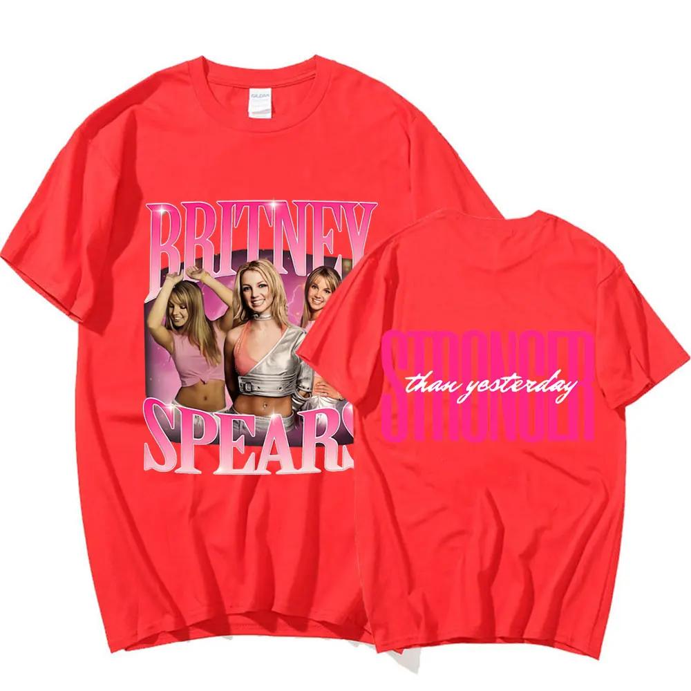 

90s Singer Free Britney Spears Design - Stronger Than Yesterday Cotton T-shirt Men Women s Hip Hop Girl T Shirts S