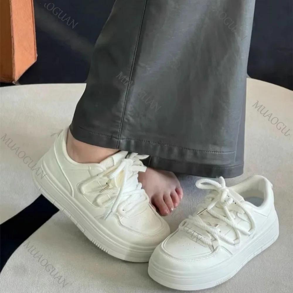 Fashion Fashion Sneakers for Women 2025 New Spring Autumn Casual White Platform Shoes Female Lace Up Sports Board Ladies Vulcanize Shoes