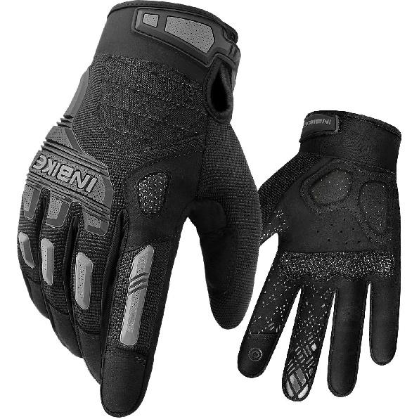 INBIKE MTB Mountain Bike Gloves Touchscreen With Thicken EVA Padded & TPR Knuckle Protection For BMX MX ATV Motorcycle