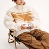 Anta Lifestyle Series Solid Color Large Logo Zipper Stand Collar Thick Lamb Fleece Jacket Unisex Jackets Cream 972348708-1