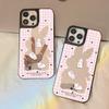 Mirror Phone Case for iPhone 15 11 13 14 for 15 16 Pro Max 12 13 16 Pro Cloud Flower and Animal Cute Style Phone Case