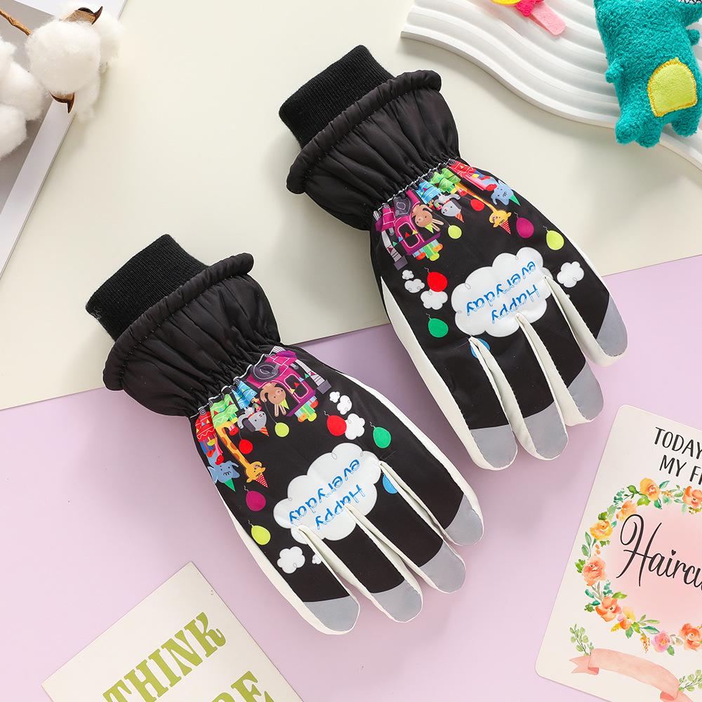 Windproof Children's Winter Ski & Cycling Gloves - Water-Repellent, Fleece-Lined, Cold-Resistant for Boys & Girls