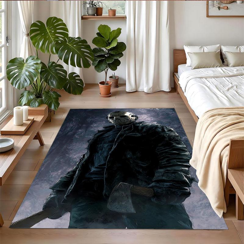 Crystal Velvet Rug Soft Non Slip Indoor Floor Mat Home DecorFriday the 13th Jason Voorhees