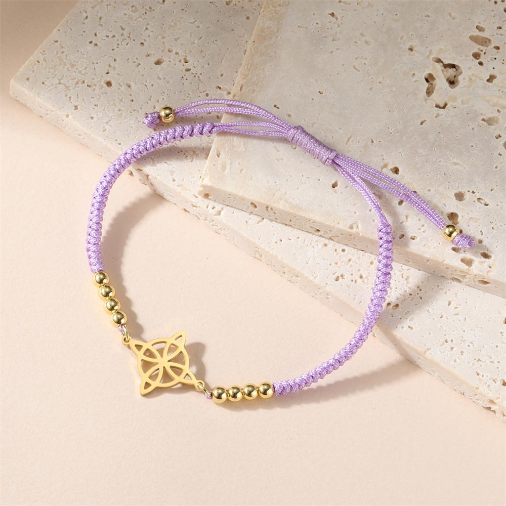 

My Shape Witch Knot Bracelets for Women Celtics Knot Handmade Woven Rope Beads Wicca Amulet Witchcraft Stainless Steel Jewelry