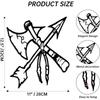 Metal Arrow Wall Art Native American Viking Decor Axe with Arrows Black Rustproof Home Decor 12.5x11 inch for Living Room Office Garden