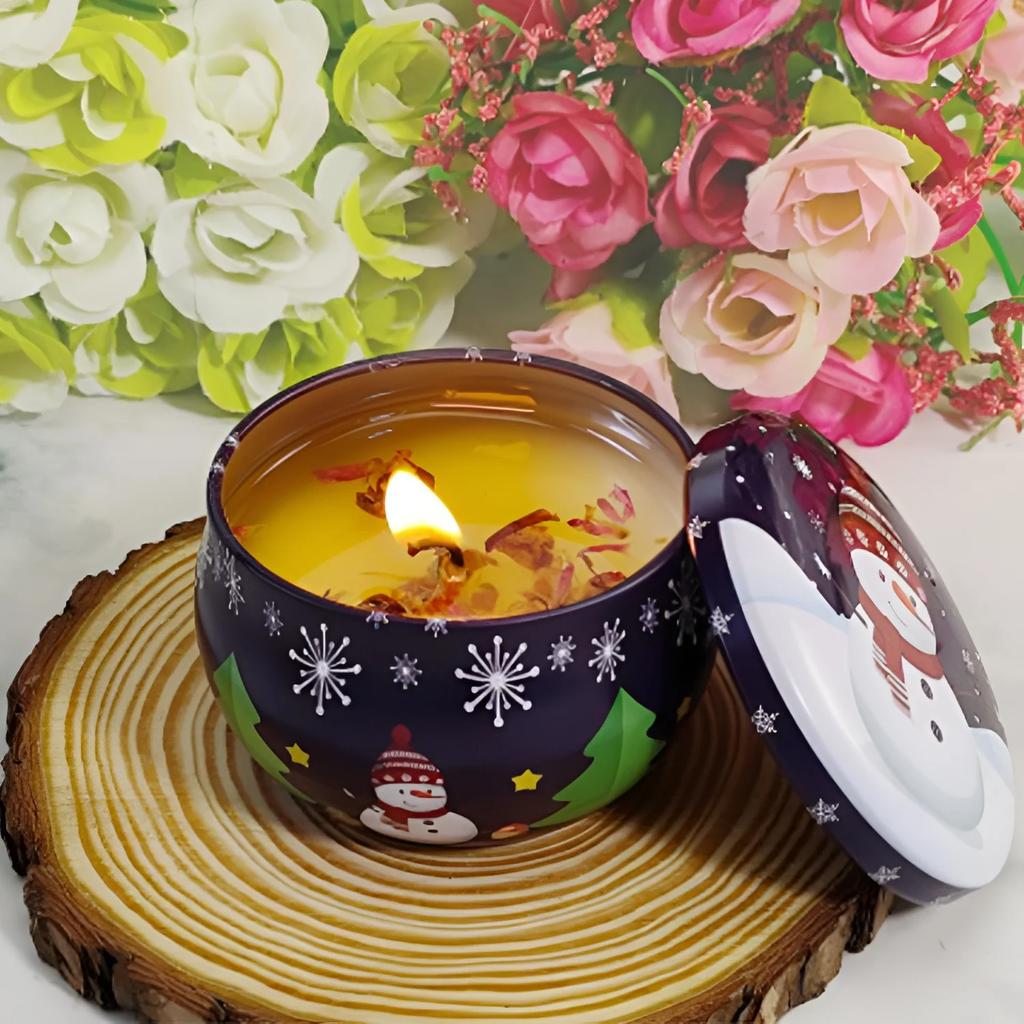 4pcs/set  Christmas Scented candles Soy Wax Candles Aromatherapie Geurkaars Gift Set, Luxe Santa Claus, Snowman Decoratie