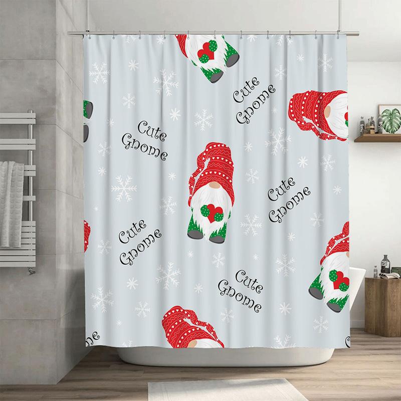 

Tu Cute Gnome Shower Curtain Forest Woodland Pattern Bathroom Decor Nature Themed Fabric Shower Curtain Sets Vintage Cottagecore W60H190(CM)-1 Pcs