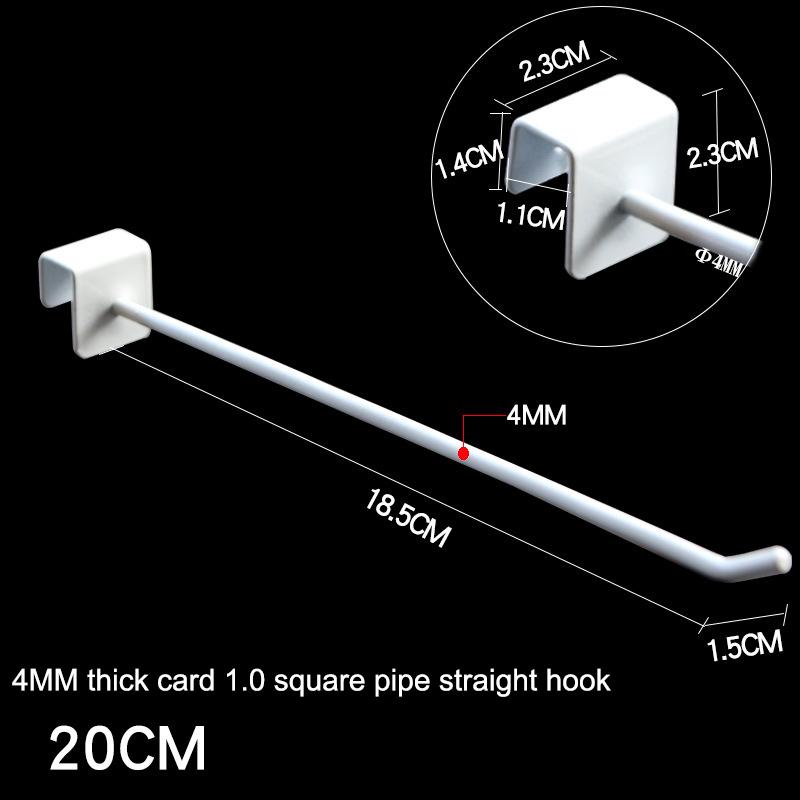 10PCS Retail Shop Peg Goods Display Shelf Supermarket Hanger Hooks Multi-Purpose Square Tube Rack Punch-free Hooks
