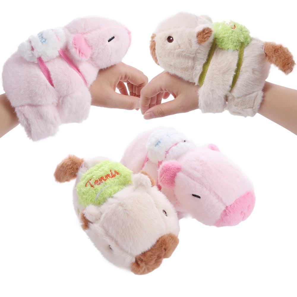 Capybara Rodent Slap Bracelet Series Rotatable Capybara Plush Wrist Band  Christmas Toy