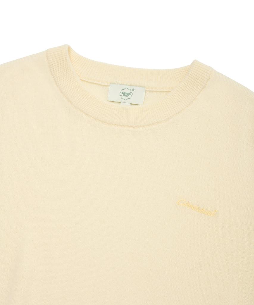 COVERNAT WOMAN Twist Wool Short Sleeve Knit Ivory