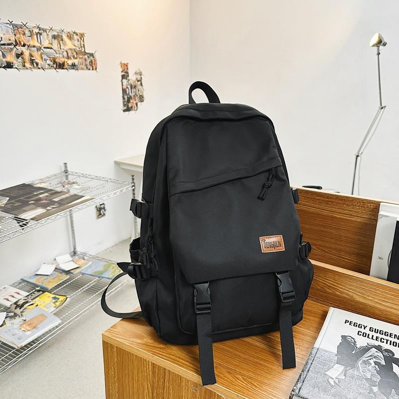 

Large capacity couple backpack new casual versatile junior high school high school student schoolbag travel backpack чёрный