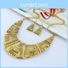European Necklace Vintage With Geometric Pattern And Alloy Earrings For Travel