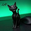 Fantasy Kreatur Statue 3D Gedruckt Schwarze Katze Figur Gothic Stil Böses Schreibtisch Ornament Geschenk für Liebhaber Dunkel Sitzend Halloween Haus Tischdeko