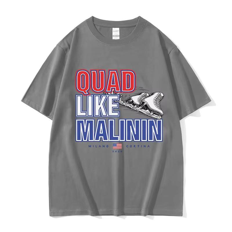 

Quad Like Malinin Figure Skater Fans Gift Graphic T Shirts Unisex Women Vintage Fashion pure Cotton Short Sleeve Tshirt Streetwear 4XL