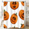 Orange Pumpkin Halloween Shower Curtain Home Decor Waterproof Bathroom Liner Set for Kids Bedroom Decoration Gift