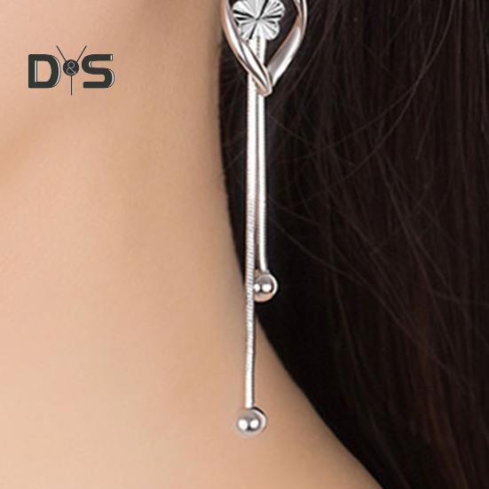 1 Pair Women Hanging Earrings Long Tassel Exaggerated Hollow Out Flower Lightweight Anti-slip Ear Jewelry Lady Prom Cocktail Party Dating Dangle