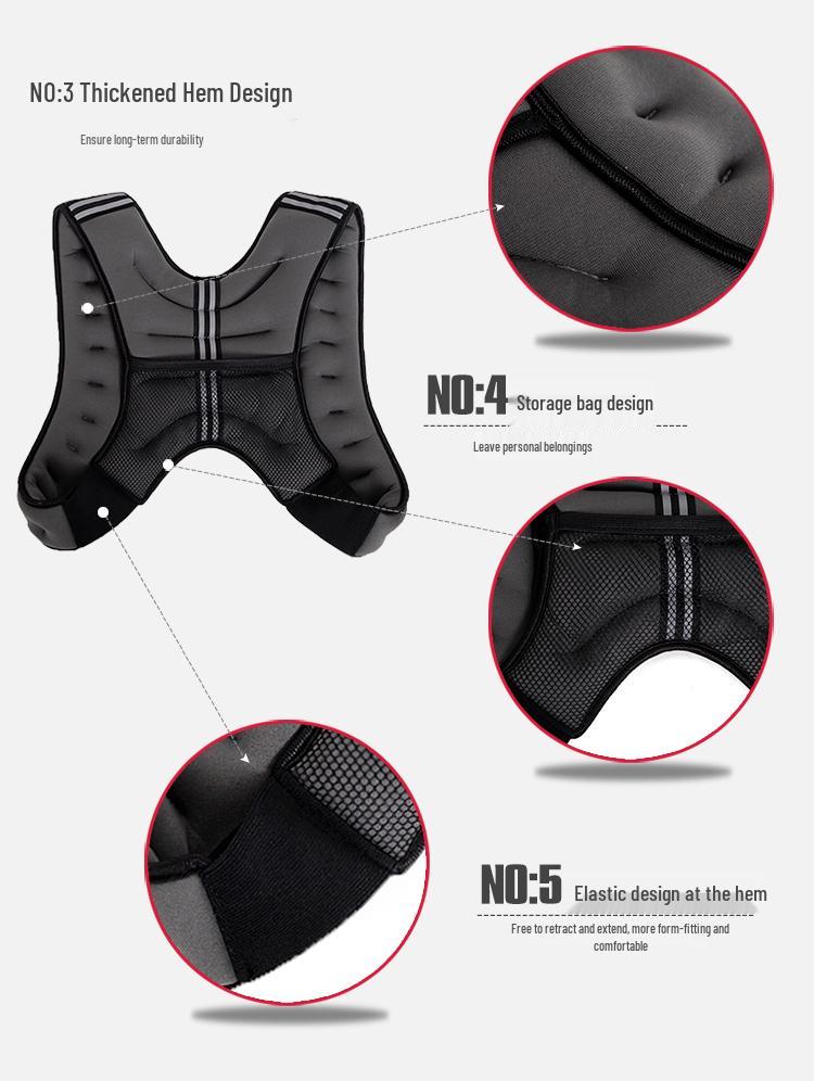 Free Shipping Weighted Vest (5-10Kg) Invisible Iron Sandbags for Running & Fitness